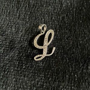 14k WG “L” initial pendent